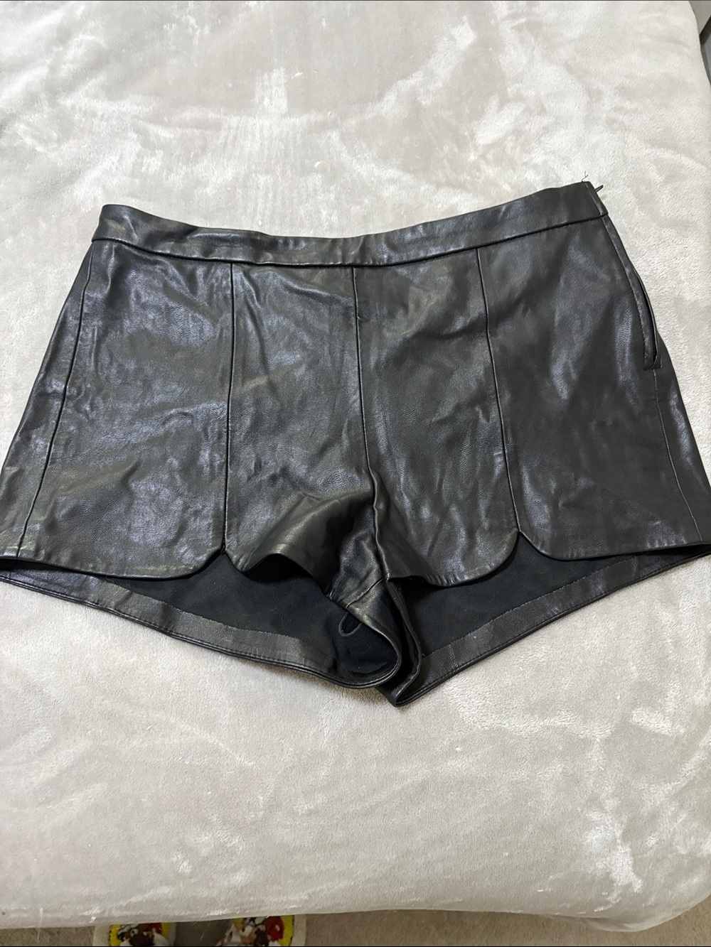 Faux leather shorts
